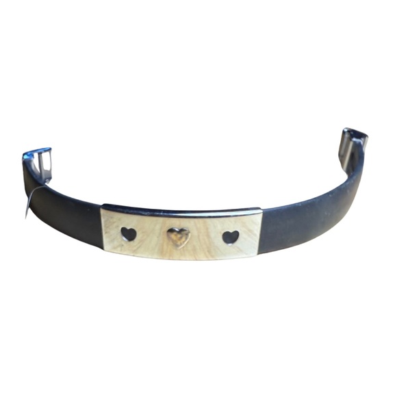 Italian Y2K Stainless Steel and 18K Gold Heart Bracelet - Picture 1 of 4
